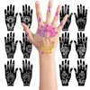 Henna Tattoo Stencils kit,Reusable Henna Stencils for Hand Forearm Glitter Airbrush DIY Tattooing Template, Indian Temporary Tattoo Stickers for Women Girls