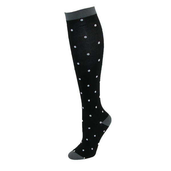 Think Medical Women's 10-14 Mmhg Compression Socks Medium Black Polka Dot