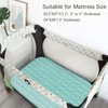 Pack and Play Sheets Fitted Quilted Waterproof Protector, 2 Pack Playard Mattress Pad Compatible with Graco Pack n Play, Mattress Cover fits for Baby Playpen Mattress, Mini Crib, Gray & Aqua
