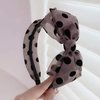 Ewanda store 5 Pcs Polka Dot Hairband for Women, Cotton Yarn Headbands with Bows, Hair Accessories for Various Occasions