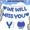 Fulmoon Pre Strung We Will Miss You Banner Glitter Bunting Graduation Retirement Party Decorations 8.2 ft Goodbye Decorations for Going Away Farewell Army Decorations Party Supplie(Navy Blue)