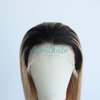 Aprilhair Pre-plucked Ombre #1B/27 Dark Root Honey Blonde Ear To Ear Lace Front Wigs Straight Glueless 150% Density Brazilian Virgin Human Hair With Baby Hair Full (18" inch, Lace Front Wig Straight)