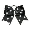 NEW "POLKA-DOT Black" Cheer Bow Pony Tail 7 Inch Girls Hair Cheerleading Practice Football Games Dance Uniform Hairbow Grosgrain Ribbon