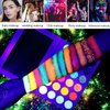 DE'LANCI Neon Eyeshadow Palette Glow in the Dark, Aurora Glow Eyeshadow Pallets Stage, Halloween Christmas Makeup Kit UV Blacklight Matte and Glitter Fluorescent Eye Shadows Highly Pigment