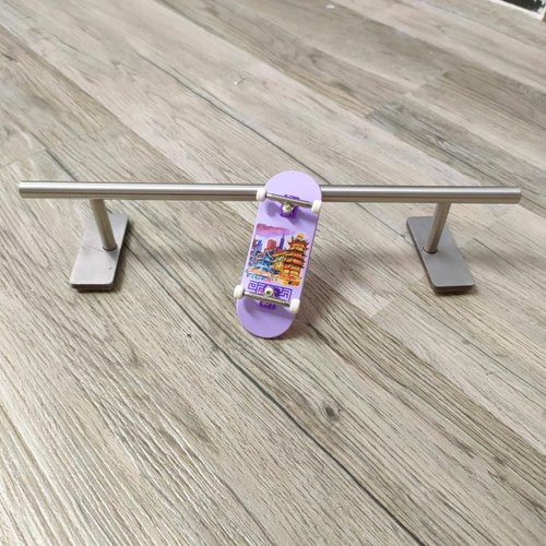 LEEFAI Fingerboard Rail Obstacles 28x5.5cm -Stainless Steel Finger Mini Skateboard Round Rail for Your Fingerboard ramps and Park