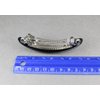 Black White curved barrette hair clip accessory 3.5 inches long circles rings pattern