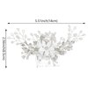 Silver Flower Bridal Hair Comb Pearl Crystal Rhinestone Bride Wedding Hair Pieces Decorative Flower Bride Hair Jewelry Accessories for Women and Girls