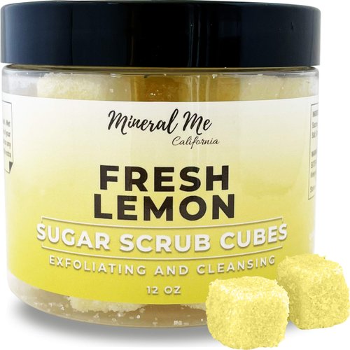 Body Scrub Exfoliator - 12oz FRESH LEMON Sugar scrub cubes w/Mango Butter &amp; Shea butter- Ultra Hy...