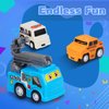 YiHee 24 Pieces Pull Back Cars Toy Vehicles Set, Mini Toys City Cars and Trucks, Variety of Vehicles and Figures, Small Car with Storage Bag, Party Favors Bulk Birthday Gift for Boys Girls Kids