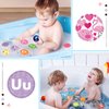 Resurhang 46 Pcs Bathtub Bath Books Educational Floating Baby Flash Cards for Toddlers ABCs Colors and Numbers Soft Floating Flashcards for Babies Bath Time Learning Counting Activities Preschool Kids