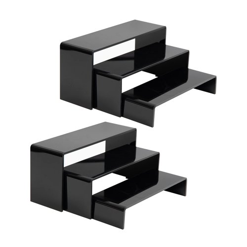 ihomecooker 6 Pc Black Acrylic Display Risers Showcase for Shoe Risers Retail Stand Cupcake Stand Dessert Stand (6P-Black)