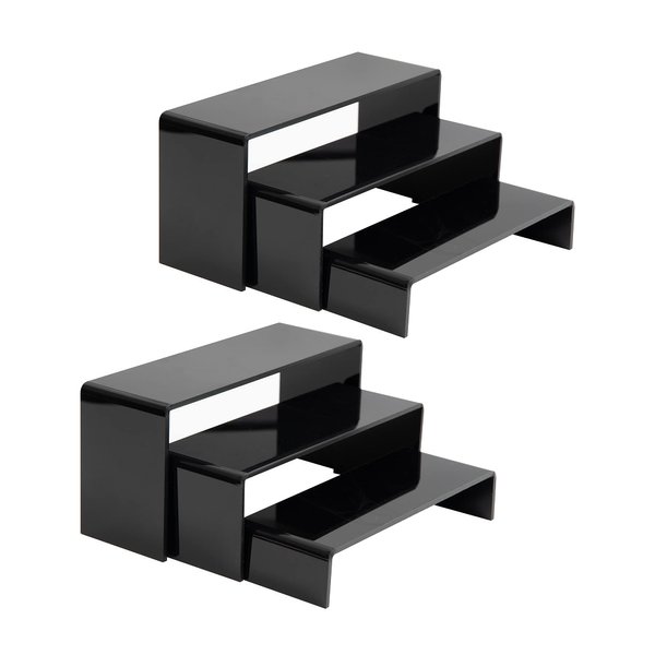 ihomecooker 6 Pc Black Acrylic Display Risers Showcase for Shoe Risers Retail Stand Cupcake Stand Dessert Stand (6P-Black)