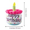 Ushang Pet Happy Birthday Cake Catnip Toys, Birthday Cake Shaped Chew Toys for Kitten Funny Cats Gifts Plush Cat Birthday Party Toys, Pink