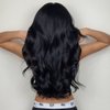 WTHCOS Long Black Wigs for Women Black Hair Wigs Long Wavy Curly Black Wigs Middle Part Black Wigs Natural Looking Synthetic Heat Resistant Wigs (Black)