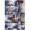 Rice Paper for Decoupage A4, Craft Paper, Decoupage Paper Vintage, Winter Landscape Paper, Christmas Decoupage Paper for Crafts (Winter Collage - 2 Sheets)