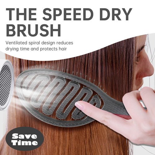 Daily Gard Detangling Brush, Dry and Wet Vented Detangler Hair Brush for Women and Men, Paddle Quick Drying Hairbrush for Wet/Dry/Curly/Thick/Long/Wavy/Damaged Hair, Black