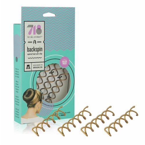718-Beauty Backspin Spiral Hair Pin, Easy & Fast Bun Maker Twist Screws - Hair Pin for Women, Updo Hair Accessories - Color Match for Light Hair, 4 Pins