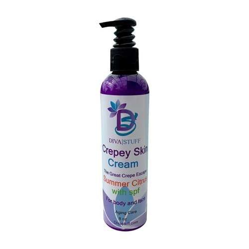 Diva Stuff Crepey Skin Body & Face Cream With Hyaluronic Acid, Alpha Hydroxy and More (Summer Citrus with SPF)