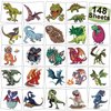 CHARLENT 148 PCS Dinosaur and Dragon Temporary Tattoos for Kids - Dragon Individually Tattoos for Boys Girls Dinosaur Birthday Party Favors Goodie Bag Fillers