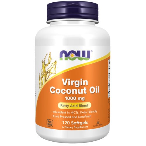 NOW Supplements, Virgin Coconut Oil 1000 mg, Cold Pressed and Unrefined, 120 Softgels