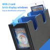SANZIE Card Deck Box for MTG Commander Deck Box with 2 Toploaders 35PT fits 260+ Single Sleeved Trading Cards TCG Deck Box for Magic Game Cards (Black&Blue)