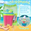 KUBUSFLY Beach Toys for Toddlers, Sand Castle Toys with 3 Sand Bucket, 6 Sand Shovels, Mesh Bag & Sand Molds Travel Sand Toys for Beach Sandbox Toys for Toddlers Kids Baby Boys Girls Age 3-10