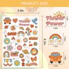 75Pcs Groovy 70s Temporary Tattoos for Kids, Hippie Tattoo Stickers, Birthday Party Favors Decorations Supplies for Boys Girls, Flower Power Good Vibes Smile Love Rainbow Arts and Crafts