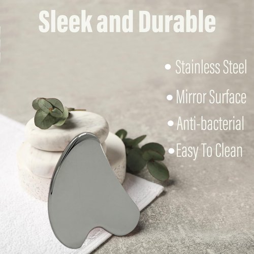 Rose Spaces Gua Sha Facial Tools, Guasha Tool for Face, 304 Stainless Steel Gua Sha Tool, Premium Guasha Set for Face and Body （Heart Shape）