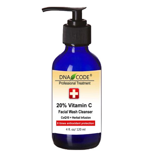 DNA Code®-20% Vitamin C + Coq10 Facial Cleanser Powered w/Hyalurinic Acid + Matrixyl 3000 + Green Tea