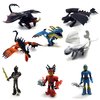Toysvill Dragons & Vikings Action Figures | Light Fury, Night Fury, Deathgripper, Monstrous Nightmare, Deadly Nadder, Hiccup, Astrid Hofferson, Snotlout Jorgenson | Set of 8 Pcs