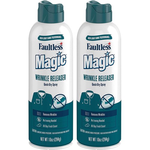 Magic Wrinkle Releaser (2 Pack) Say No to Ironing, Perfect for Travelers, Moms or Those On The Go, Static Electricity Remover + Fabric Refresher + Odor Eliminator + Wrinkle Remover, Fresh Scent