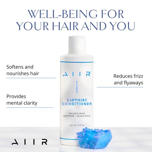 AIIR Sapphire Conditioner, 236.56 ml - Strengthens and Nourishes Colored, Damaged Hair with Black Rice, Improves Elasticity, Reduces Frizz, Free of Cruelty, Sulfate, Paraben, Phthlate, Gluten