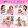 36PCS Doll Head Hair Styling Makeup Toy Set Kids Pretend Play Hair Styling Set with Hairdryer Curling Iron Crown Hairpins Accessories Beauty Hair Stylist Kit Birthday Gifts for 3 4 5 6+ Years Old