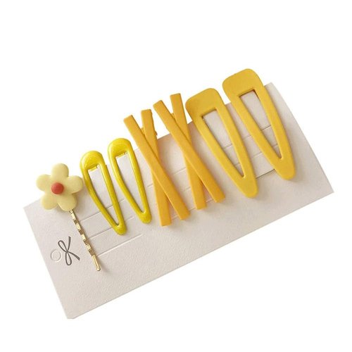 7Pcs Yellow Sweet Flower Women Girl Barrette Bobby Pin Hairpin Hair Clips Decoration Elegant Gold Gifts，Clips and Barrettes，Hair Clips for Women’s and Girls