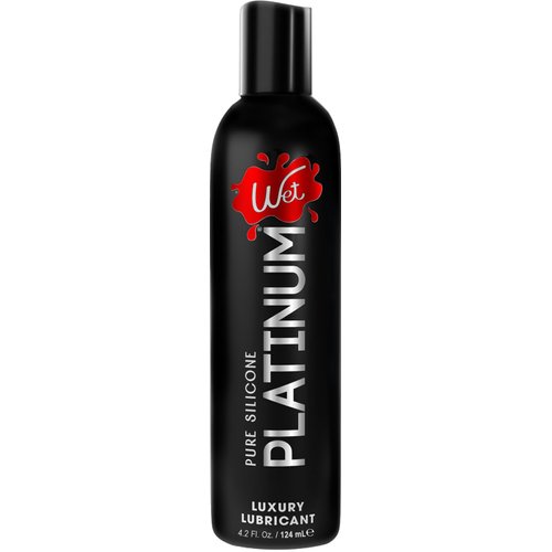 Wet Platinum Silicone-Based Lube for Men, Women & Couples, 4.2 Fl Oz - Ultra Long-Lasting & Water-Resistant Premium Personal Lubricant - Safe to Use with Latex Condoms - Non-Sticky & Hypoallergenic