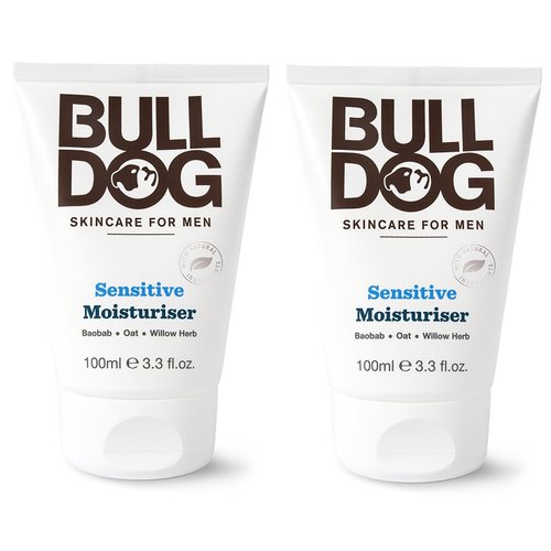 Bulldog Skincare Sensitive Moisturizer For Men (Pack of 2) With 2 Essential Oils, Green Tea, Green Algae, Konjac Mannan and Vitamin E, 3.3 fl. oz.