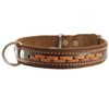Brown Genuine Leather Braided Dog Collar, 1" Wide. Fits 14"-17" Neck.