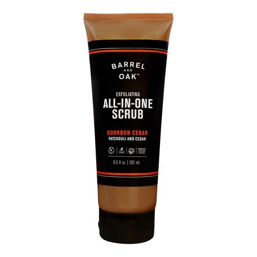 Barrel and Oak - All-In-One Exfoliating Scrub, Face &amp; Body Scrub, Men&#39;s Exfoliator, Essential Oil...