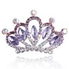 Yean Mini Princess Crown Comb Silver Crystal Tiara Hair Comb Rhinestone Hair Accessories Decorations for Women and Girls (Purple)