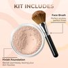 FOUNDATION with FLAWLESS FACE BRUSH Mineral Makeup (LIGHT) Matte Natural Loose Powder Bare Skin Cosmetics Full Coverage Long Lasting All Skin Types SPF 18
