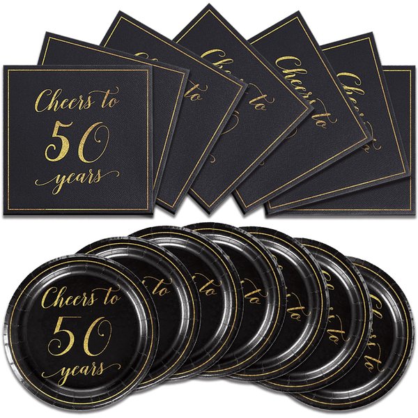 Generic 40pcs 50 years old Birthday Party Supplies-Party Decorations Tableware For Kids, Plate, Napkin Party Decorations Dinnerware