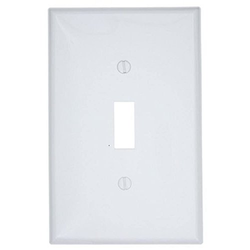 Leviton PJ1-WM 1-Gang Toggle Switch Wallplate, 10-Pack, White