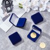 FINGERINSPIRE 4 Pcs 50mm Midnight Blue Velvet Challenge Coin Storage Gift Box 2.58x2.58x1.4 Square Badge Presentation Display Box Single School Emblem Badge Display Holder Medal Storage Case