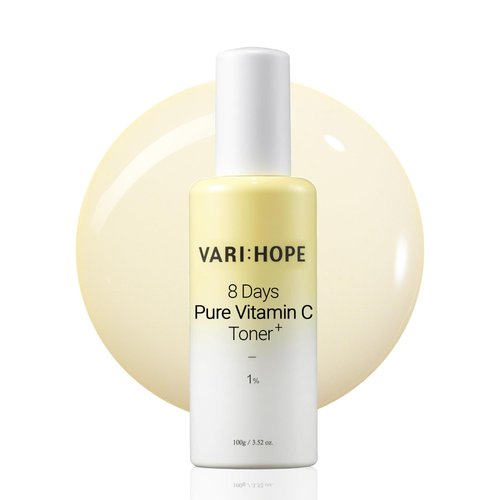 VARIHOPE 8 Days Pure Vitamin C Toner (3.5oz) - Hydrating, Mildly Acidic, Soothing Toner. Korean Skin Care. Stabilized Vitamin C, Kakadu Plum, Beta-Glucan.