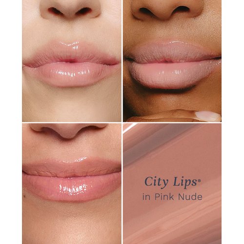City Beauty City Lips Plumping Lip Gloss Pink Nude - High-Shine Gloss for Fuller, Younger-Looking Lips | Hydrating & Smoothing Lip Treatment Hyaluronic Acid