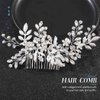 Jeairts Rhinestone Wedding Hair Comb Leaf Bridal Hair Pieces Flower Bride Headpiece Glitter Crystal Hair Accessories for Women and Girls (A-Silver)