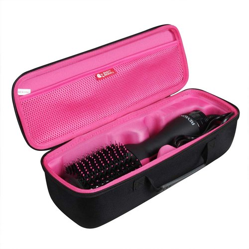 Hermitshell Travel Case for Revlon One-Step Hair Dryer and Volumizer Hot Air Brush (Black+Plum red)