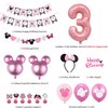 Wekayli Minnie 3rd Birthday Party Supplies Minnie 3 Year Old Girls Birthday Party Decorations Minnie 3rd Birthday Cake Cupcake Toppers Number 3 Foil Balloon Banner Minnie Birthday Decorations