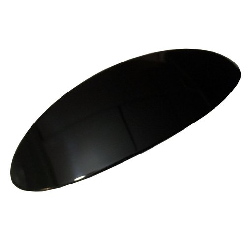 French Amie Fine Oval Medium Celluloid Handmade Black Automatic Hair Clip Barrette (Black)