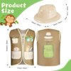 12 Pcs Safari Hats and Vest for Kids Safari Dress Costume Include 6 Safari Party Hats and 6 Safari Party Vest Safari Party Supplies for Theme Jungle Party Birthday Halloween Party Decorations